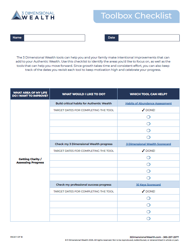 Access the Toolbox Checklist